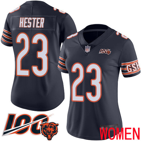 Chicago Bears Limited Navy Blue Women Devin Hester Home Jersey NFL Football 23 100th Season